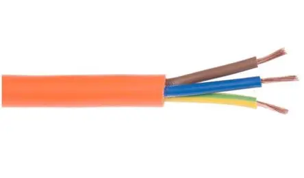 Produktfoto 1 von RS PRO H05VV-F Netzkabel, 3-adrig Orange /Ø 9.4 mm Außen-ø , 100 m 60 °C, 300V, 500 V, Polyvinylchlorid