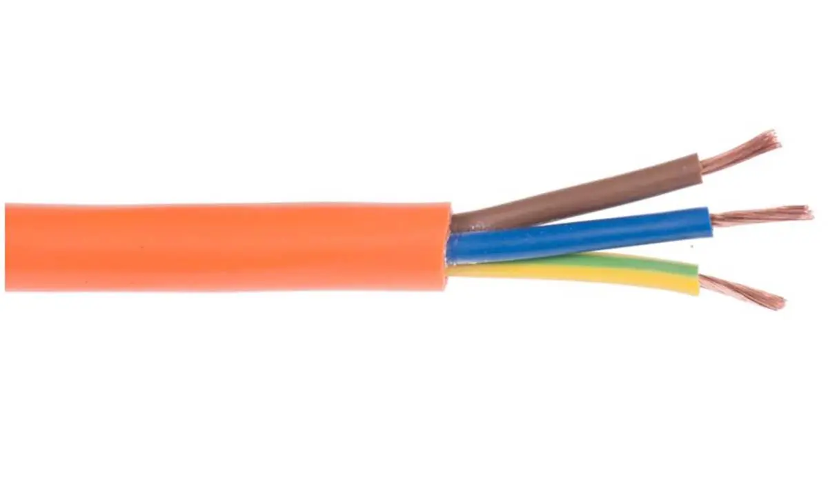 Produktfoto 1 von RS PRO H05VV-F Netzkabel, 3-adrig Orange /Ø 11.4 mm Außen-ø , 100 m 60 °C, 300/500 V, Polyvinylchlorid
