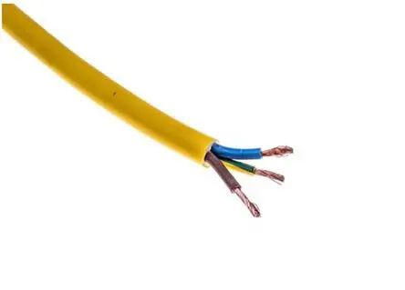Produktfoto 1 von RS PRO H05VV-F Netzkabel, 3-adrig Gelb /Ø 11.4 mm Außen-ø , 100 m 60 °C, 300V, 500 V, Polyvinylchlorid
