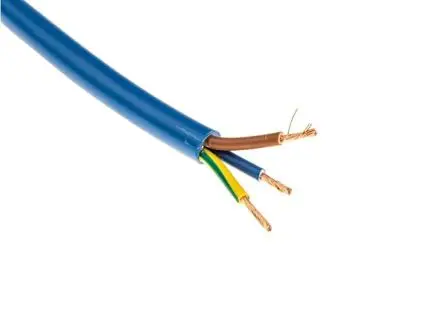 RS PRO H05VV-F Netzkabel, 3-adrig Blau /Ø 11.4 mm Außen-ø , 100 m 70 °C, 300V, 500 V, Polyvinylchlorid