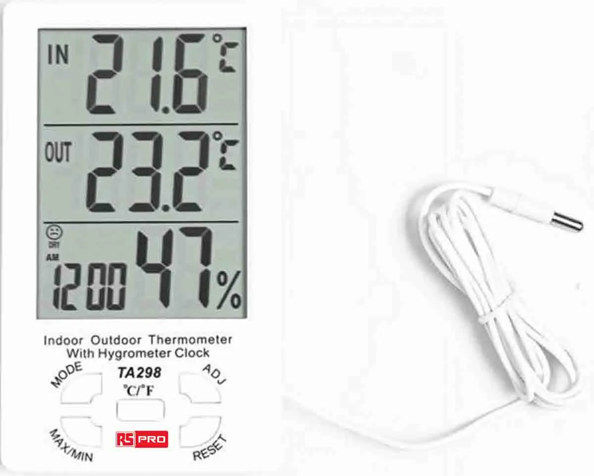 Produktfoto 1 von RS PRO TA298 Hygrometer, Typ Digitalhygrometer ±5 %RH, absolut 70 °C / 99 %RH
