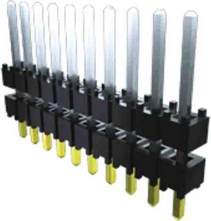 Samtec DW Stiftleiste Gerade, 10-polig / 1-reihig, Raster 2.54 mm Raster Durchsteckmontage, Platine-Platine, Unisoliert