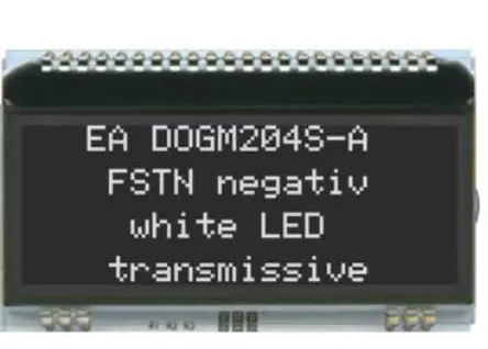 Produktfoto 1 von Display Visions EA DOG Monochrom LCD, LCD LED Weiß 4 x 20, Hintergrund Schwarz, I2C/SPI Interface