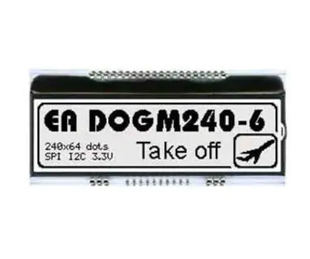 Produktfoto 1 von Display Visions EA DOG Monochrom LCD, LCD LED Weiß, Hintergrund Grau, I2C/SPI Interface