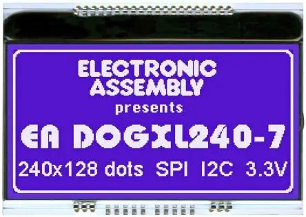 Produktfoto 1 von Display Visions EA DOG Monochrom LCD, LCD LED Blau, Hintergrund Blau, I2C/SPI Interface