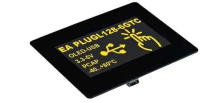 Display Visions 2.9 Zoll Gelb OLED-Display 128 x 64 Pixel, 32.94 x 60.78 mm Grafik I2C, RS232, SPI, USB