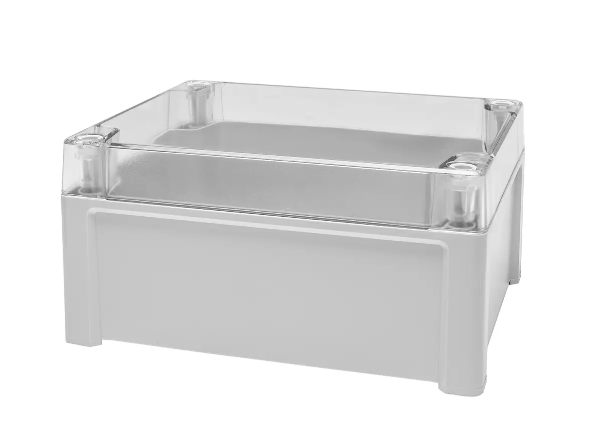 Produktfoto 1 von RS PRO; Universalgehäuse; Polycarbonat; Grau; IK08, IK07 IP65 Breite 163 mm Höhe 98 mm Länge 201 mm