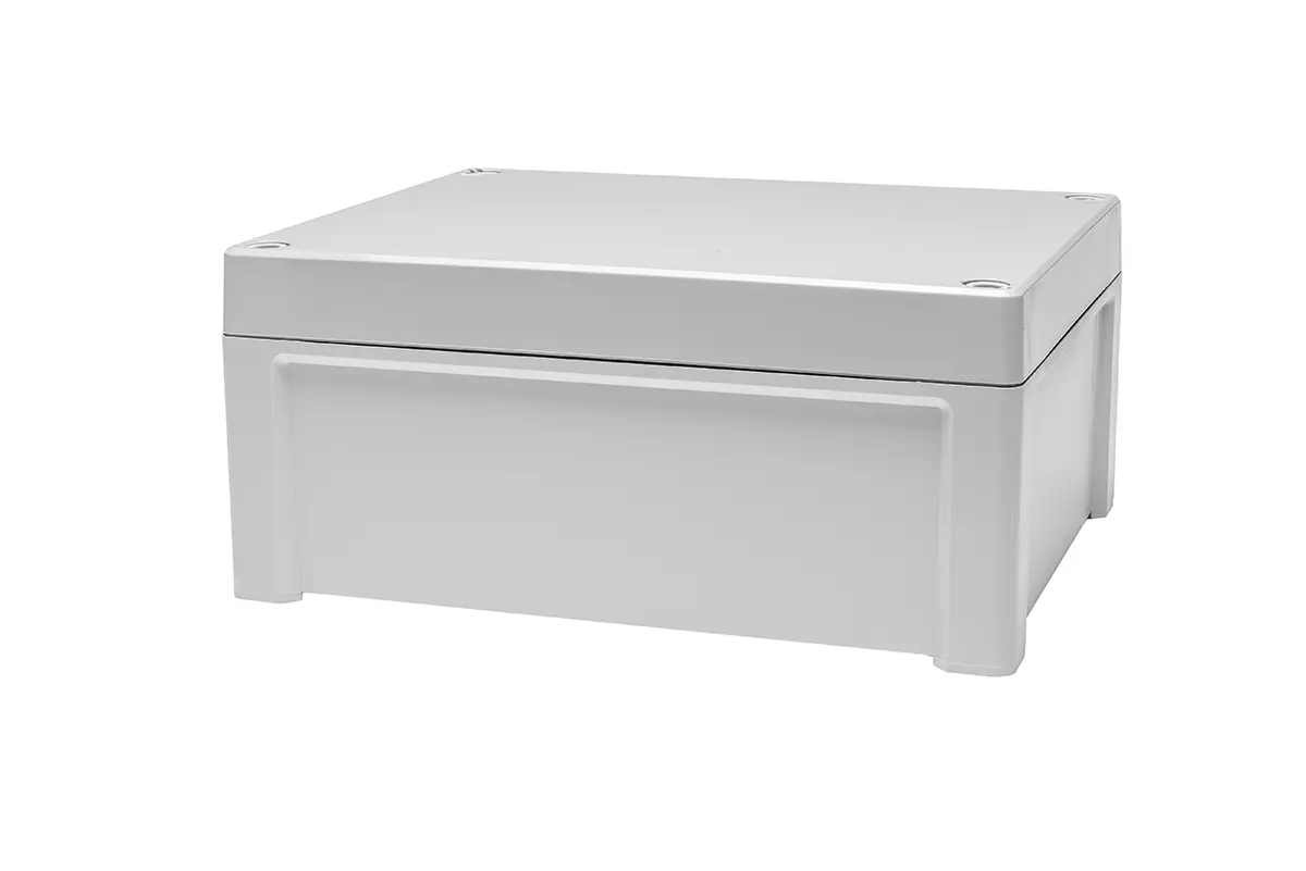 Produktfoto 1 von RS PRO; Universalgehäuse; Polycarbonat; Grau; IK08, IK07 IP65 Breite 191 mm Höhe 107 mm Länge 240 mm