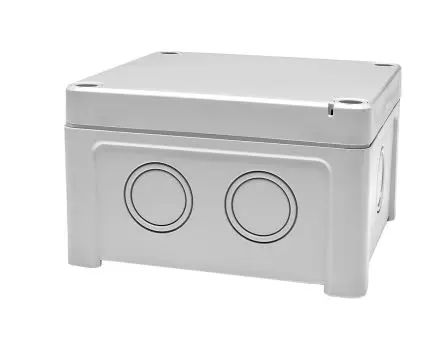 Produktfoto 1 von RS PRO; Universalgehäuse; Polycarbonat; Grau; IK07, IK08 IP65 Breite 110 mm Höhe 65 mm Länge 110 mm