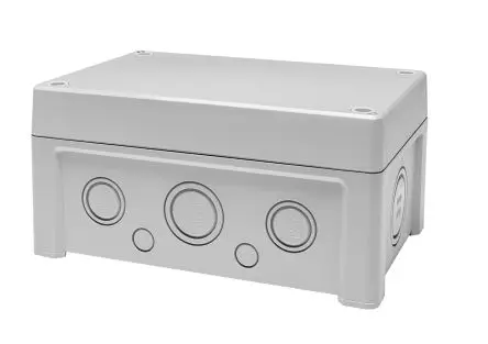 Produktfoto 1 von RS PRO; Universalgehäuse; Polycarbonat; Grau; IK08, IK07 IP65 Breite 122 mm Höhe 90 mm Länge 187 mm