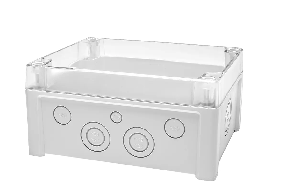 Produktfoto 1 von RS PRO; Universalgehäuse; Polycarbonat; Grau; IK08, IK07 IP65 Breite 163 mm Höhe 98 mm Länge 201 mm