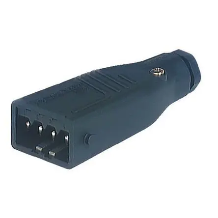 Produktfoto 1 von Hirschmann ST Leistungssteckverbinder Schwarz 4P+PE, 230V, 400 V, Kabel Gerade IP54 10A