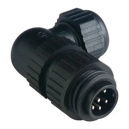 Produktfoto 1 von Hirschmann CA Leistungssteckverbinder Schwarz 6P+PE, 230V, 400 V, Schraubanschlussklemme Abgewinkelt IP66, IP67 16A