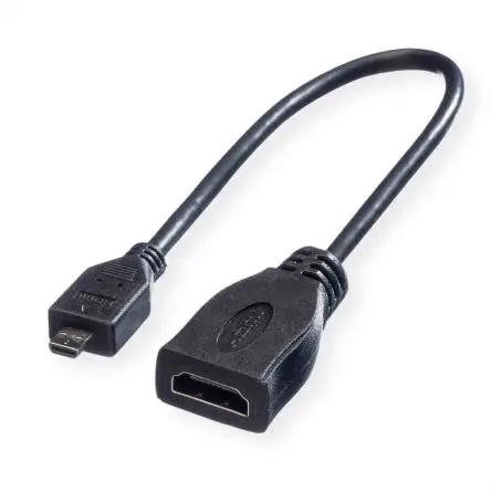 Produktfoto 1 von Roline High-Speed HDMI-Kabel A Micro HDMI Buchse B HDMI Stecker, 15 cm, Schwarz