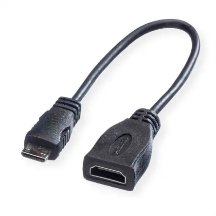 Produktfoto 1 von Roline High-Speed HDMI-Kabel A Mini HDMI Buchse B HDMI Stecker, 150.00 mm, Schwarz