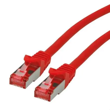 Produktfoto 1 von Roline Kat. 6 Ethernet-Kabel, 2 m, Rot 8 Abgeschirmt Geschirmt, Aussen ø 6.2 mm Außen-ø , Raucharm halogenfrei