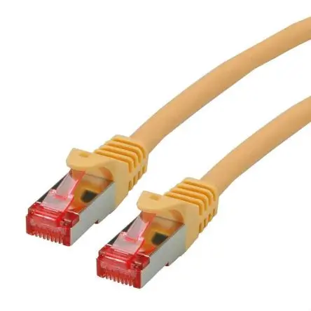 Produktfoto 1 von Roline Kat. 6 Ethernet-Kabel, 2 m, Gelb 8 Abgeschirmt Geschirmt, Aussen ø 6.2 mm Außen-ø , Raucharm halogenfrei