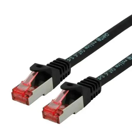 Produktfoto 1 von Roline Kat. 6 Ethernet-Kabel, 1 m, Schwarz 8 Abgeschirmt Geschirmt, Aussen ø 6.2 mm Außen-ø , Raucharm halogenfrei