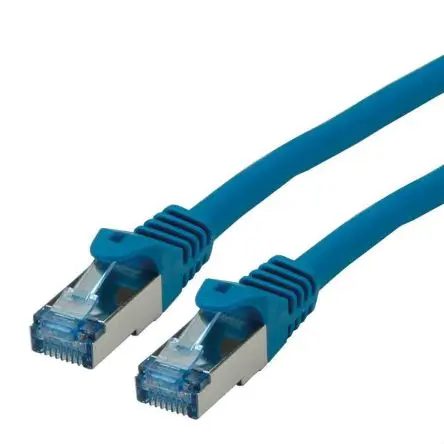 Produktfoto 1 von Roline Cat6a Ethernet-Kabel, 5 m, Blau 8 Abgeschirmt Geschirmt, Aussen ø 6.2 mm Außen-ø , Raucharm halogenfrei