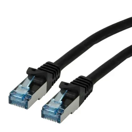 Produktfoto 1 von Roline Cat6a Ethernet-Kabel, 5 m, Schwarz 8 Abgeschirmt Geschirmt, Aussen ø 6.2 mm Außen-ø , Raucharm halogenfrei