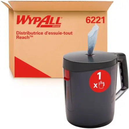 Produktfoto 1 von WYPALL WypAll® Reach™ (6221) Tuchspender, Boden Manuell Vorschubrolle mittig B. 180mm H. 224 mm T. 254 mm Schwarz