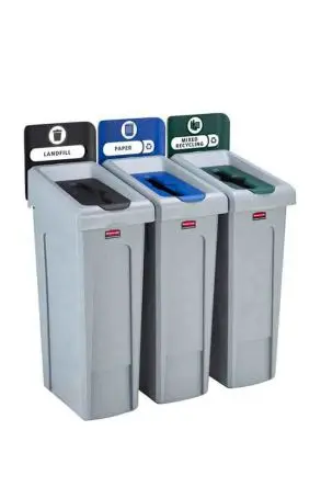Rubbermaid Commercial Products Slim Jim Polypropylen, Polyethylen Mülleimer Schwarz mit Schnappbefestigung T 546 mm H.