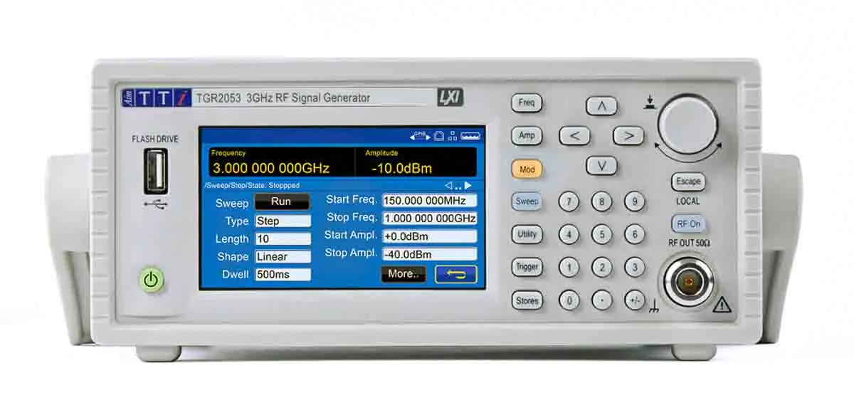 Produktfoto 1 von Aim-TTi TGR2053 HF-Signalgenerator 150 kHz → 3 GHz, Auflösung 10 Hz, USB