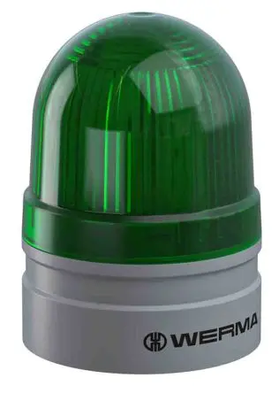 Werma EvoSIGNAL Mini LED Blinkend Signalleuchte 24V Grün Basis, Ø 62 mm x 85 mm IP66