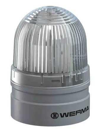 Produktfoto 1 von Werma EvoSIGNAL Mini LED Filament/Warnsummer, Dauer Signalleuchte 24V ac/dc Weiß Basis, Ø 62 mm x 85 mm IP66
