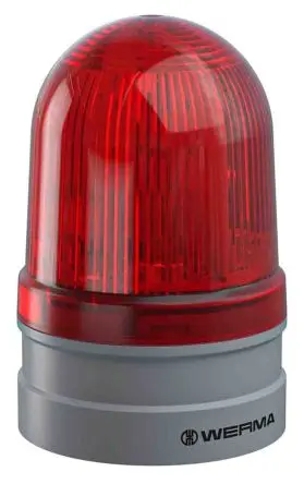 Werma EvoSIGNAL Midi LED Dauer, Filament/Warnsummer Signalleuchte 230V ac Rot Basis, Ø 85 mm x 130 mm IP66