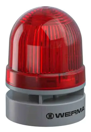 Produktfoto 1 von Werma EvoSIGNAL Mini LED, Blinkend, Dauer-Licht Beacon-Sounder-Kombination 12V dc Rot IP66 Wand / 95 dB 95 dB @ 1m