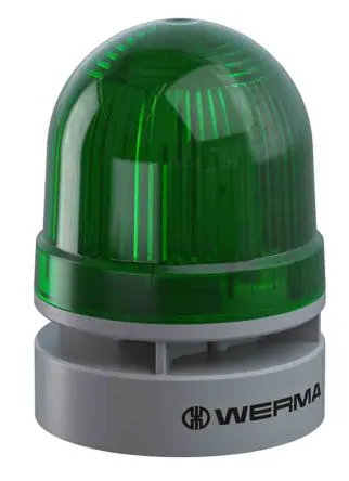 Produktfoto 1 von Werma EvoSIGNAL Mini LED, Filament/Warnsummer-Licht Beacon-Sounder-Kombination 230V ac Grün IP66 Wand / 95 dB 95 dB @ 1m