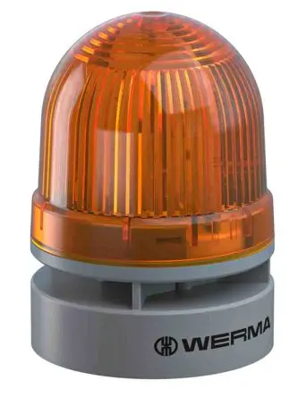 Werma EvoSIGNAL Mini LED, Blinkend-Licht Beacon-Sounder-Kombination 12V dc Gelb IP66 Basis / 95 dB 95 dB @ 1m