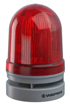 Produktfoto 1 von Werma EvoSIGNAL Midi LED, Blinkend-Licht Beacon-Sounder-Kombination 230V ac Rot IP66 Basis / 110 dB 110 dB @ 1m
