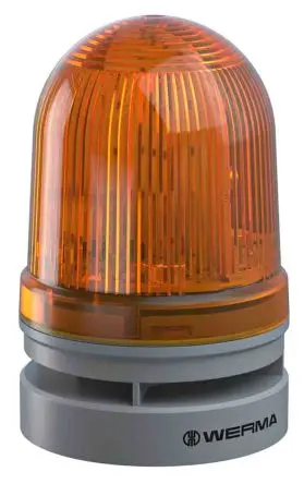 Produktfoto 1 von Werma EvoSIGNAL Midi LED, Blinkend, Dauer-Licht Beacon-Sounder-Kombination 24V ac/dc Gelb IP66 Basis / 110 dB 110 dB @