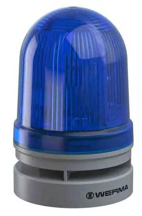 Produktfoto 1 von Werma EvoSIGNAL Midi LED, Dauerbetrieb, Blinkend-Licht Beacon-Sounder-Kombination 24V ac/dc Blau IP66 Basis / 110 dB 110