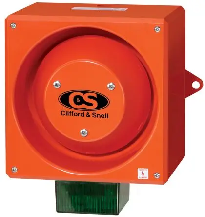 Produktfoto 1 von Clifford & Snell YL80 Xenon, Stroboskop-Licht Beacon-Sounder-Kombination 48V ac Grün IP66 Einbaumontage, Wand / 117 dB