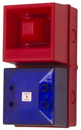 Produktfoto 1 von Clifford & Snell YL40 Xenon, Stroboskop-Licht Beacon-Sounder-Kombination 24V dc Blau IP65 Oberfläche / 108 dB 108 dB @