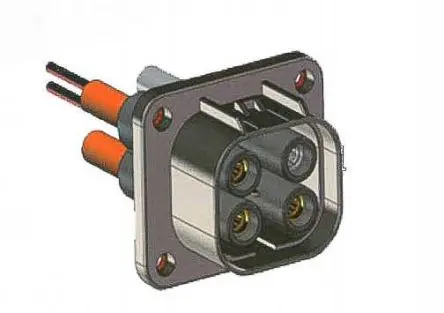 Produktfoto 1 von Amphenol Industrial PL084X Stromversorgungssteckverbinder in robuster Ausführung Kabel 45A Presssitz Stecker/Buchse