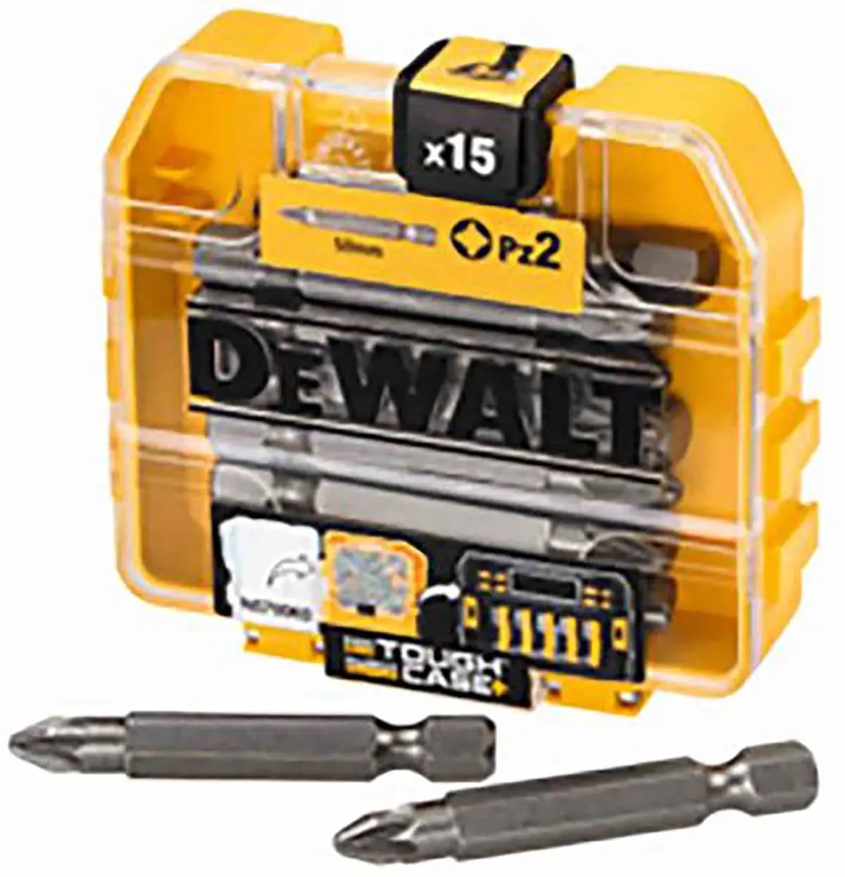 Produktfoto 1 von DeWALT Pozidriv Pozidriv POZIDRIV Schraubbits CrMo-Stahl PZ2, Länge 50 mm, 15-teilig