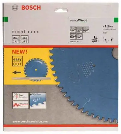 Produktfoto 1 von Bosch 48 Wolframcarbid Holz Kreissägeblatt, Ø 216 mm 1