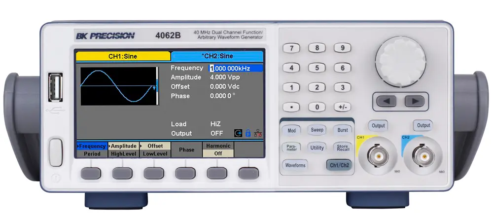 Produktfoto 1 von BK Precision 4062B Arbiträr-Funktionsgenerator mit 4,3-Zoll-TFT  Arbiträr-Wellenform, LAN, USB