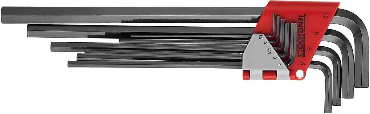Produktfoto 1 von Teng Tools metrisch  Innensechskant-Schlüssel, Satz 9-teilig 1.5 → 10mm L-Form lang