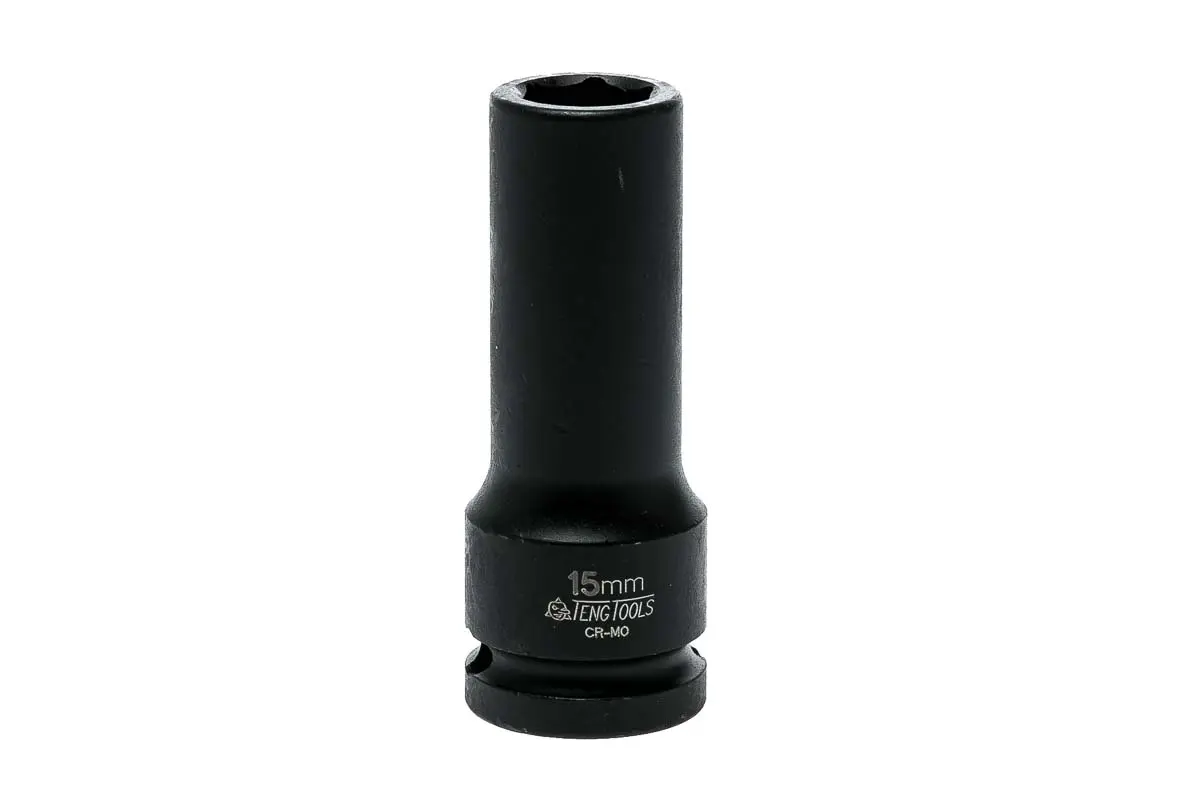 Produktfoto 1 von Teng Tools 12.7 mm, 15 mm 6-Kant Schlag-Steckschlüssel lang Chrom-Molybdän, 23 mm