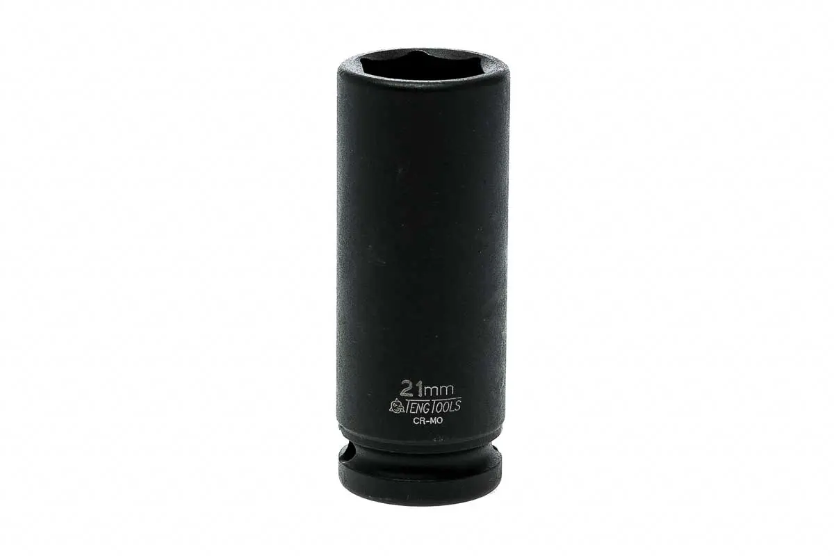 Produktfoto 1 von Teng Tools 12.7 mm, 21 mm 6-Kant Schlag-Steckschlüssel lang Chrom-Molybdän, 31 mm