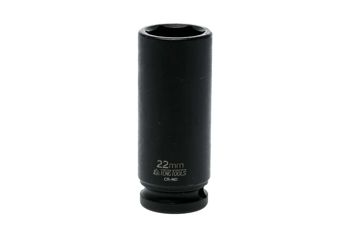 Produktfoto 1 von Teng Tools 12.7 mm, 22 mm 6-Kant Schlag-Steckschlüssel lang Chrom-Molybdän, 32.5 mm