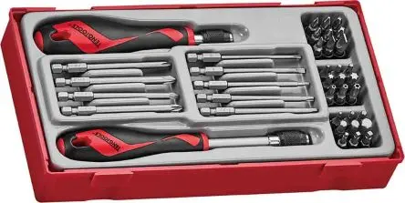 Teng Tools Sechskant, Phillips, Innensechsrund, Geschlitzt Sechskant Bits-Treibersatz, Legierungsstahl 6.35 mm 25 mm,