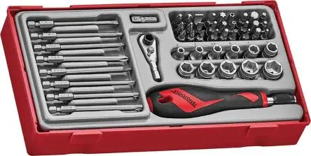 Teng Tools Sechskant, Innensechsrund, Geschlitzt, Phillips Bits-Treibersatz, Legierungsstahl 6.35 mm 4 to 13 mm, Länge