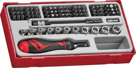 Produktfoto 1 von Teng Tools Sechskant, Innensechsrund, Geschlitzt, Phillips Sechskant Bits-Treibersatz, Legierungsstahl 6.35 mm 4 to 13