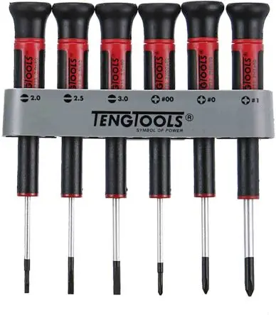 Produktfoto 1 von Teng Tools Schraubendrehersatz Präzision, 6-teilig Flach
